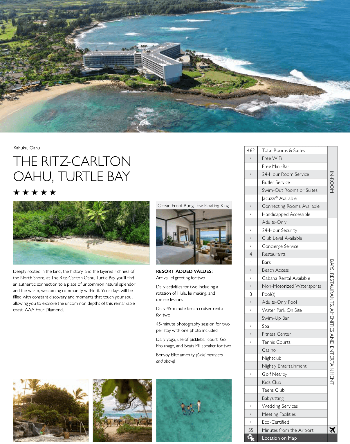 A magazine advertisement for the Ritz Carlton in Hawaii. Description generated by AI
