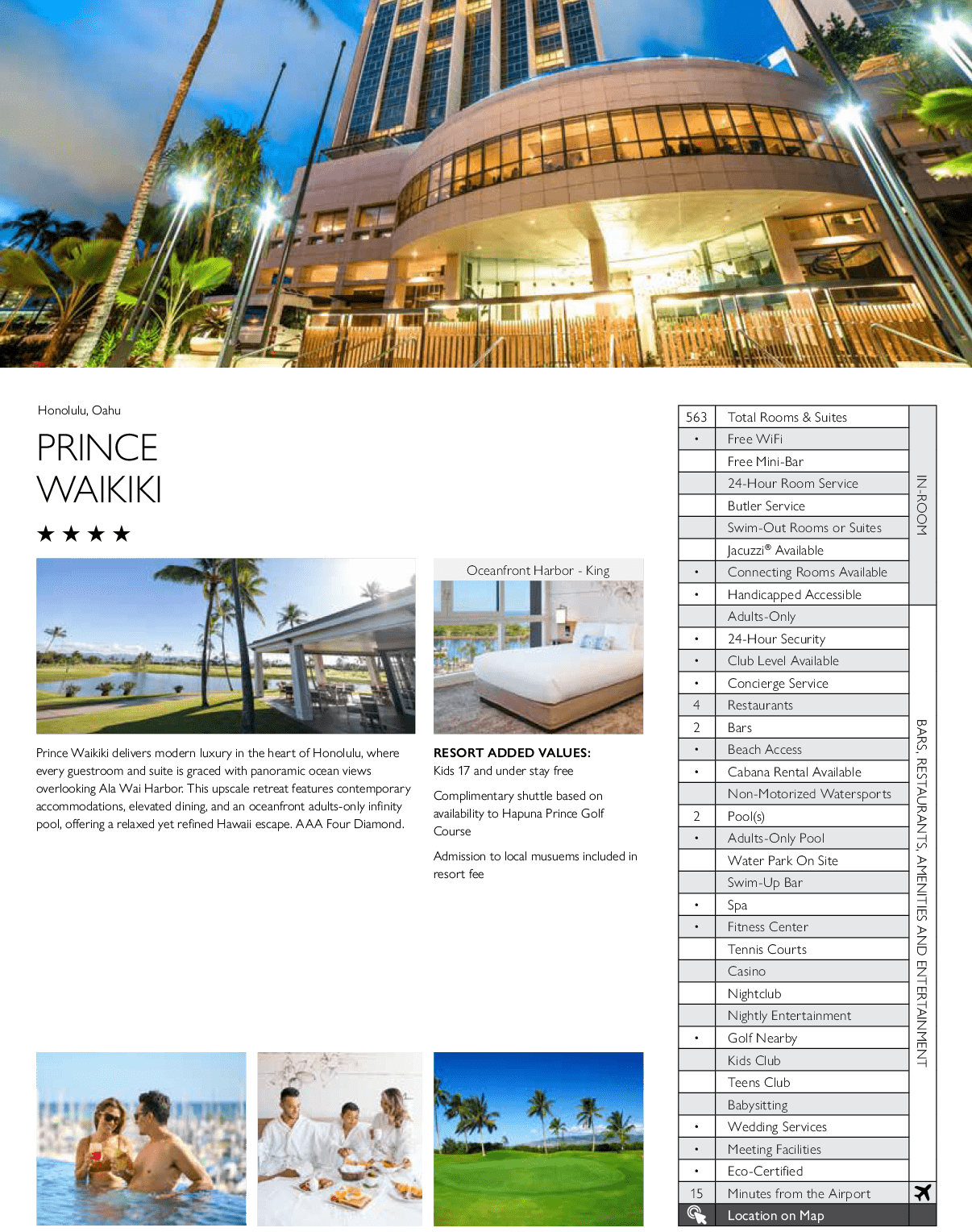 A magazine advertisement for a resort in Hawaii. Description generated by AI
