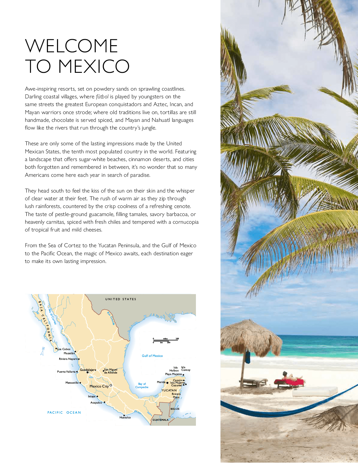 A brochure for a beach resort in Mexico. AI generated content