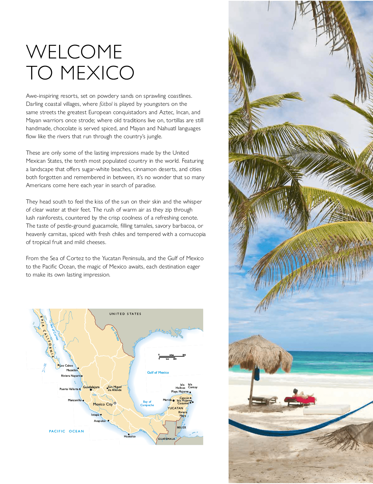 A brochure for a beach resort in Mexico. AI generated content