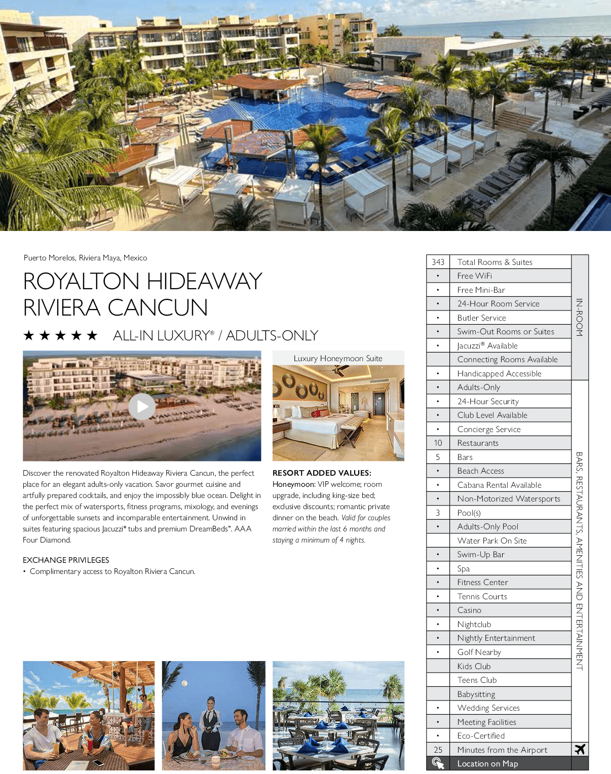 A brochure for a hotel in Cancun, Mexico. AI generated content