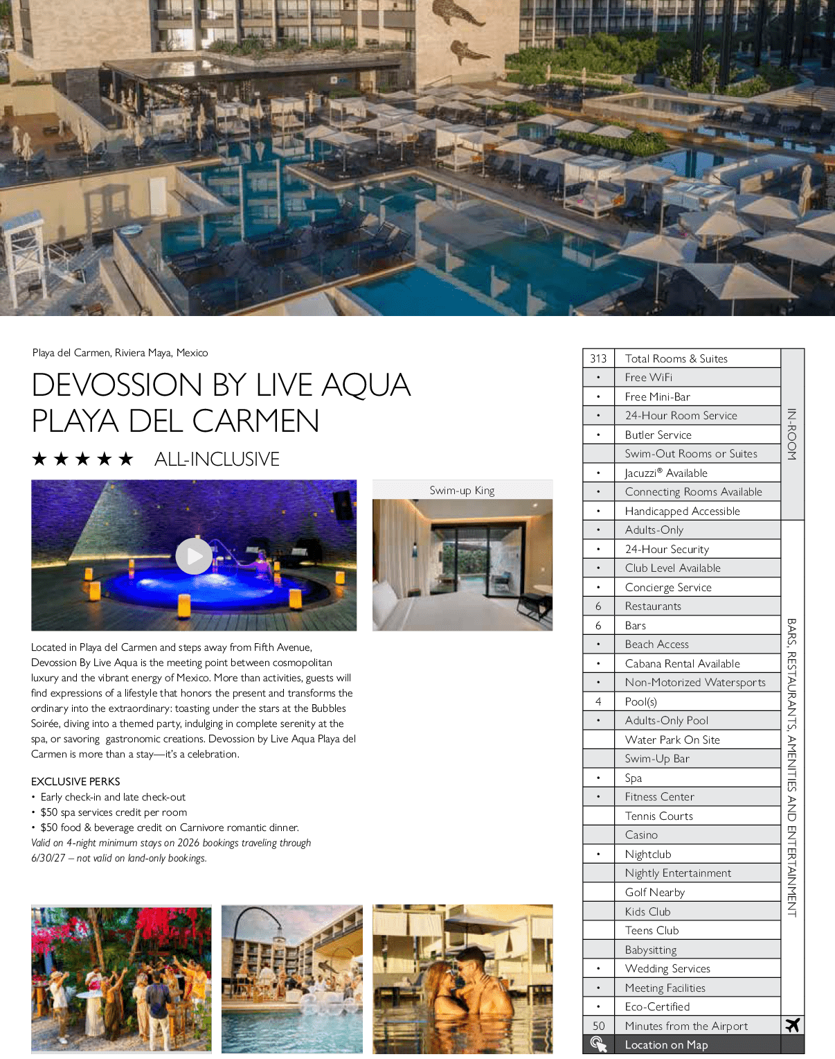 A brochure for a hotel with a pool and a spa. AI generated content