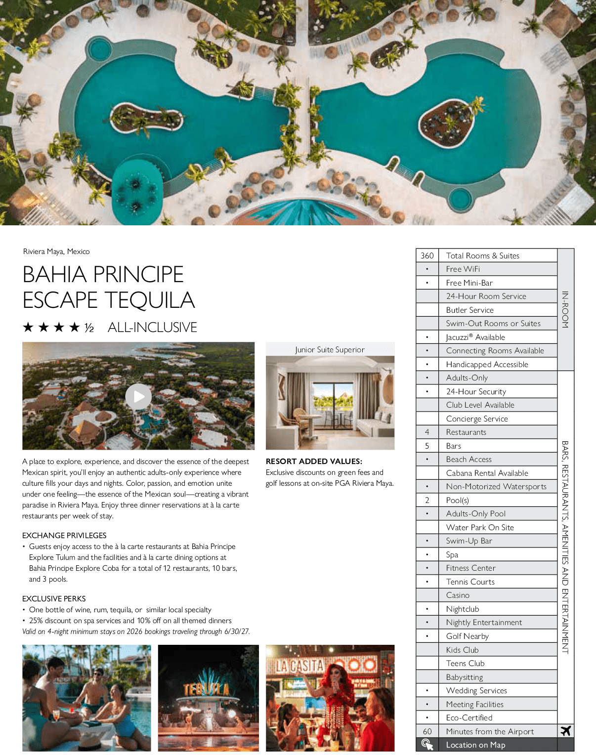 A brochure for a resort with a pool and a hot tub. AI generated content