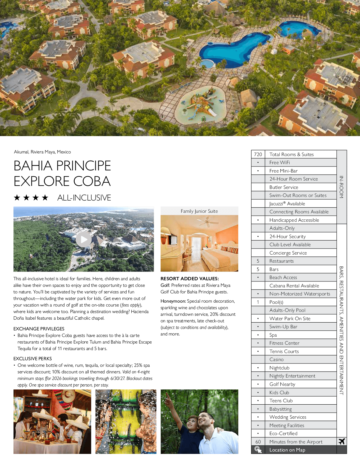 A brochure for a resort in the Bahia Principe. AI generated content
