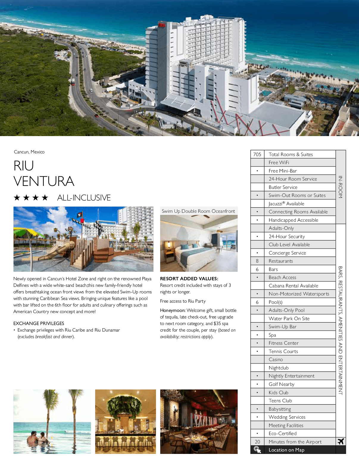 A large white beachfront hotel with multiple floors is situated next to a curved road and lush greenery, with the ocean and sandy beach visible in the background. Description generated by AI