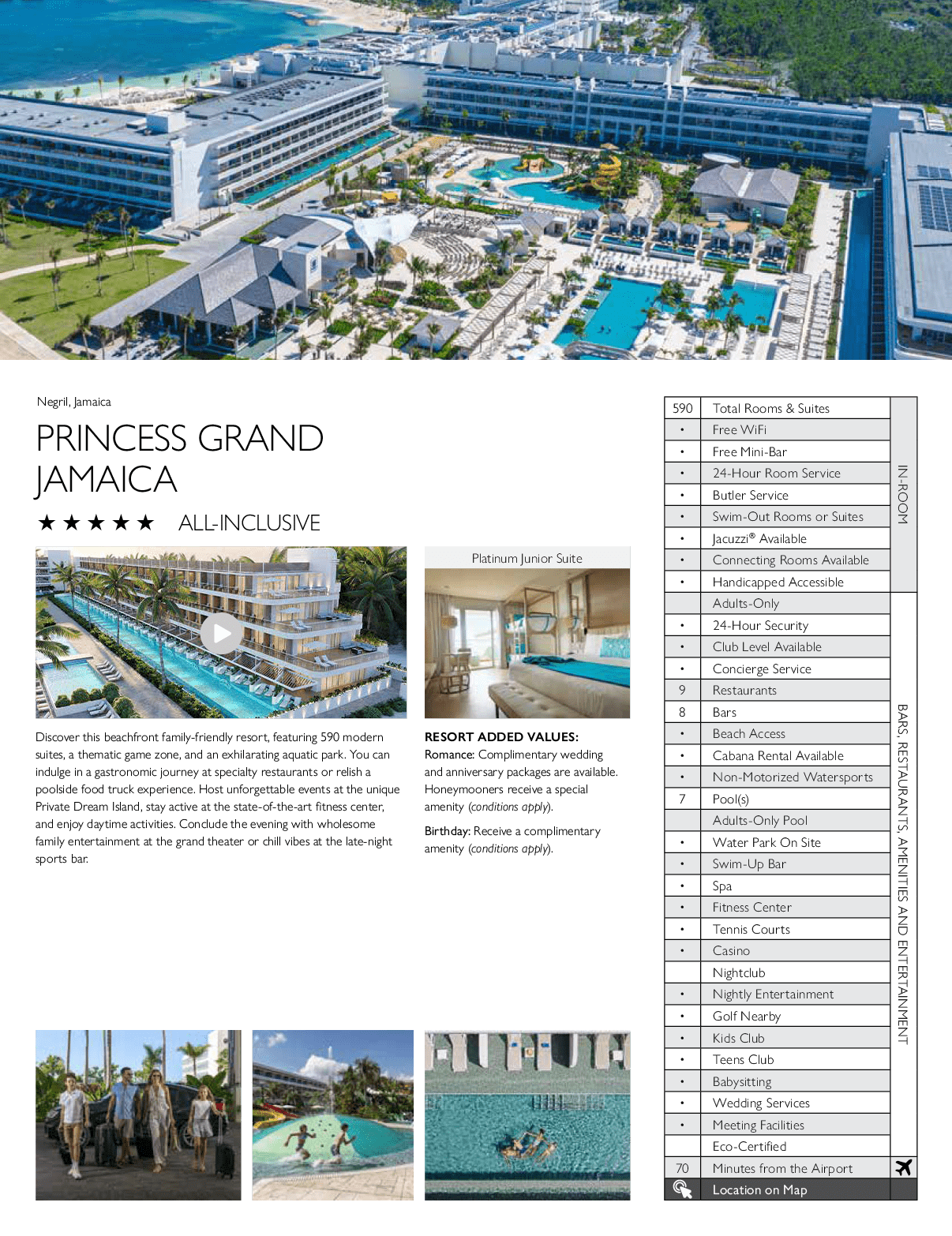 A brochure for a resort in Jamaica. Description generated by AI