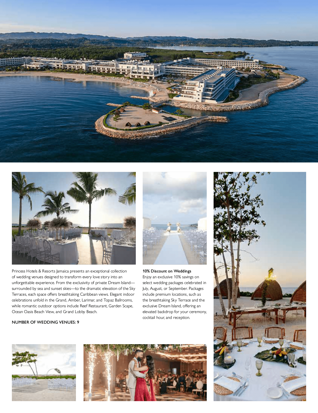 A magazine advertisement for a wedding venue. Description generated by AI